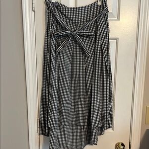 Max Studio Black and White Midi A-Line Skirt